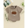 thumbnail image 2 of FEORJGP Infant Baby Boys and Girls Romper 3M 6M 12M 18M Newborn Round Neck Bodysuit Cow Embroidery Short Sleeve Jumpsuit Toddler Summer Loose Casual Clothes, 2 of 9