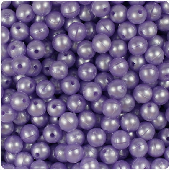 BeadTin Light Purple Pearl 8mm Round Craft Beads (300pcs)