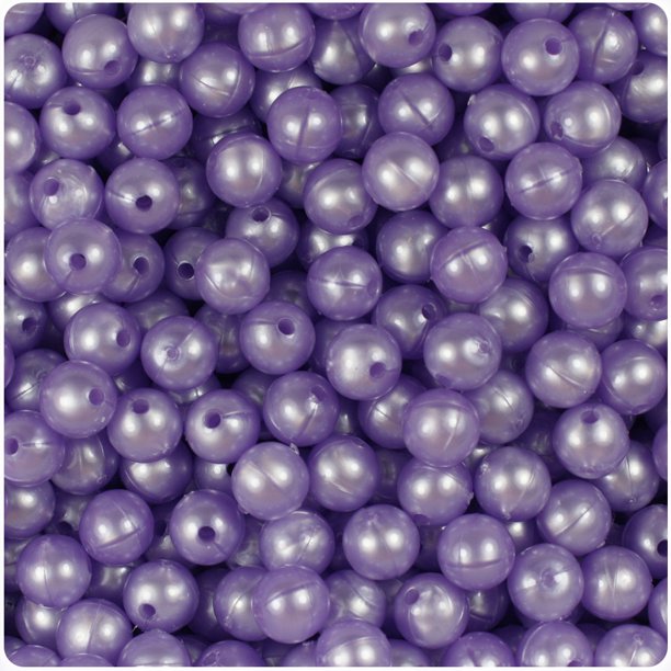 BeadTin Light Purple Pearl 8mm Round Craft Beads (300pcs)