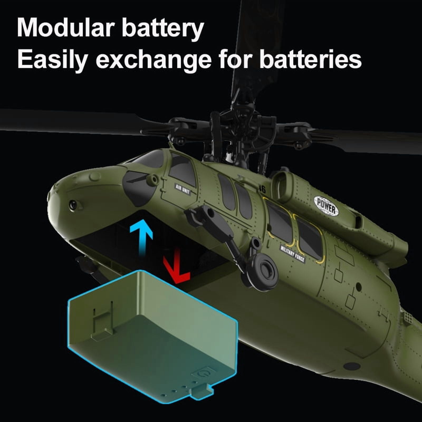 RC Helicopter K200, 2.4G 6-Channel Simulation Helicopter with Optical Flow Positioning & Altitude Hold, Brushless Motor, One-Key Inverted Flight, USB Charging, 2 Batteries Gray