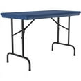 thumbnail image 3 of Correll Commercial Duty BLUE Plastic Top Folding Table One-Piece Blow-Molded Plastic Top is Waterproof, Scratch, Stain, & Impact Resistant, Colors go all the way through, 3 of 3