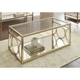 thumbnail image 3 of Steve Silver Olympia Tempered Glass Top Coffee Table in Gold Chrome Frame, 3 of 4