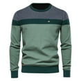 thumbnail image 2 of Men's O-neck Sweater Soft Casual Sweaters for Men Classic Pullover Sweaters with Ribbing Edge On Seasonal Green 8(L), 2 of 4
