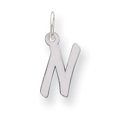 thumbnail image 1 of Sterling Silver Rhodium-plated Small Initial N Charm QC5092N (19mm x 8mm), 1 of 3
