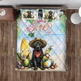 thumbnail image 4 of Labrador Retriever Hello Summer with Sunglasses and Surfboard Tropical Vibes Quilt Bedding Set Lab Dog Lover Gifts 1 Blanket Bed Cover 2 Pillowcases - 00007, 4 of 5