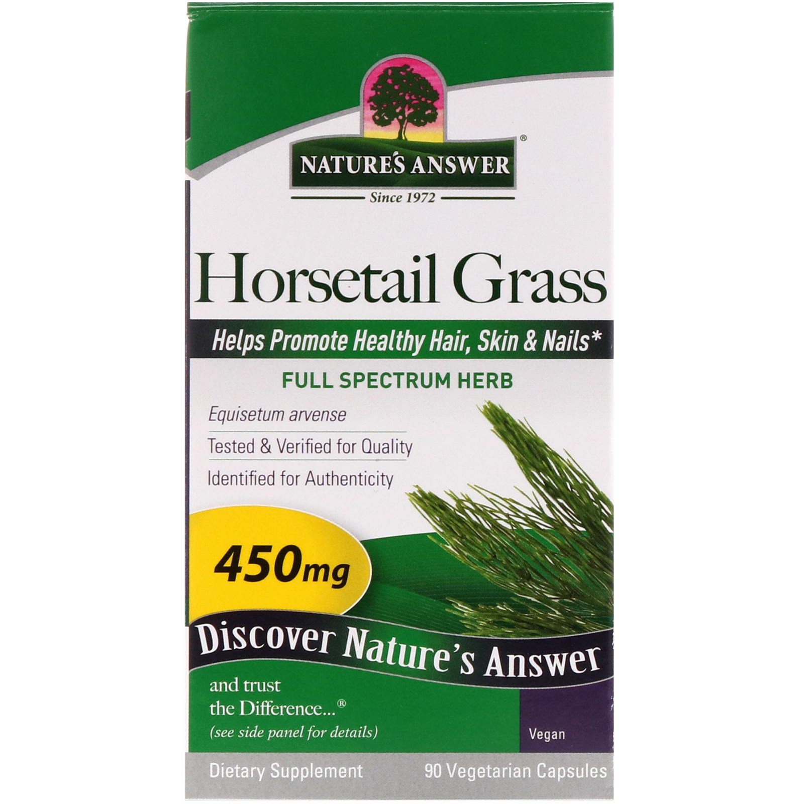 Nature's Answer Horsetail Grass Single Herb Supplement 90 Capsules