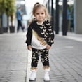 thumbnail image 2 of WAYUTE Toddler Girls 2 Piece Tracksuit Long Sleeve Hoodie Butterfly Print Jogger Pants Kids Fall Fashion Matching Outfit Clothing Set Casual Outdoor,Black,Size 1-2 Y, 2 of 5