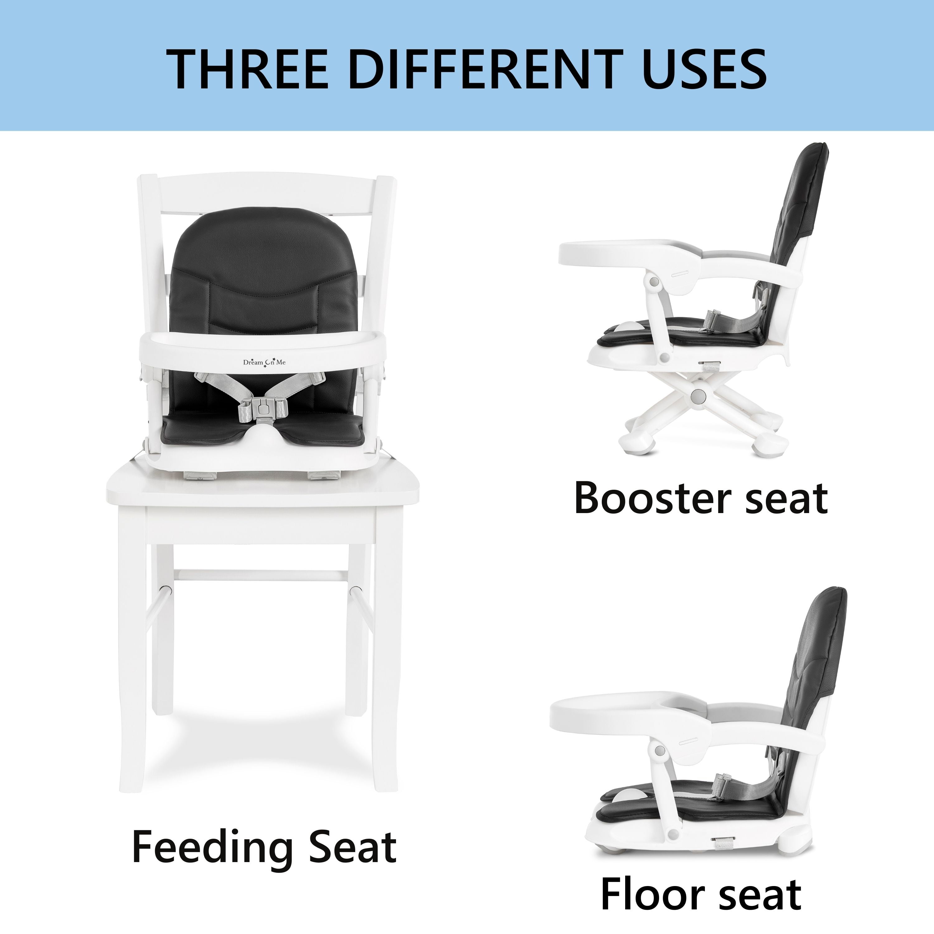 Dream On Me Munch N' Go Booster Seat in Black