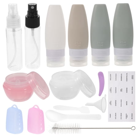 Pretyzoom 1Set Travel Bottles for Toiletries Refillable Silicone Containers with Storage Bag for Cosmetic Storage