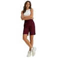 thumbnail image 4 of Plebaso Womens Yoga Shorts Drawstring High Waist Workout Shorts with Pockets Stretch Athletic Running Shorts, 4 of 6