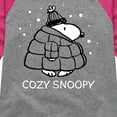 thumbnail image 3 of Peanuts - Cozy Snoopy - Toddler & Youth Girls Raglan Graphic T-Shirt, 3 of 6