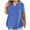 Blue, variant on HAiming Plus Size Summer Tops for Women Short Sleeve Solid V Neck Basic Shirts Casual Loose Pullover Tunic Blouse