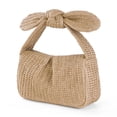 thumbnail image 3 of Bolso Mano Paja para Mujer Noche Con Asa Lazo Fiesta Boda (Beige), 3 of 5