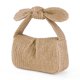 thumbnail image 3 of Bolso Paja Turístico Embrague Plisado Con Lazo (beige) Albaricoque, 3 of 9