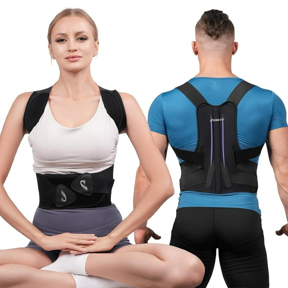 GKTG Back Brace Posture Corrector for Men and Women, Full Adjustable for Upper and Lower Back Pain Relief