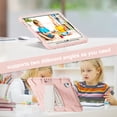 thumbnail image 3 of Dteck Case for iPad  Air 13 inch 2025/2024,Heavy Duty Silicone Case 3-Layer Protection Built-in Pencil Holder Shockproof Kickstand Cover for iPad  Air 13-in. M3/M2,Pink, 3 of 5