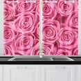 thumbnail image 2 of YUSDECOR Pink Roses Window Curtain Kitchen Curtains Window Treatments 26x39 inch,Set of 2, 2 of 3