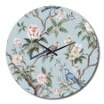 thumbnail image 2 of Designart "Bird in Minimalist Floral Setting I" Floral Oversized Wall Clock, 2 of 6