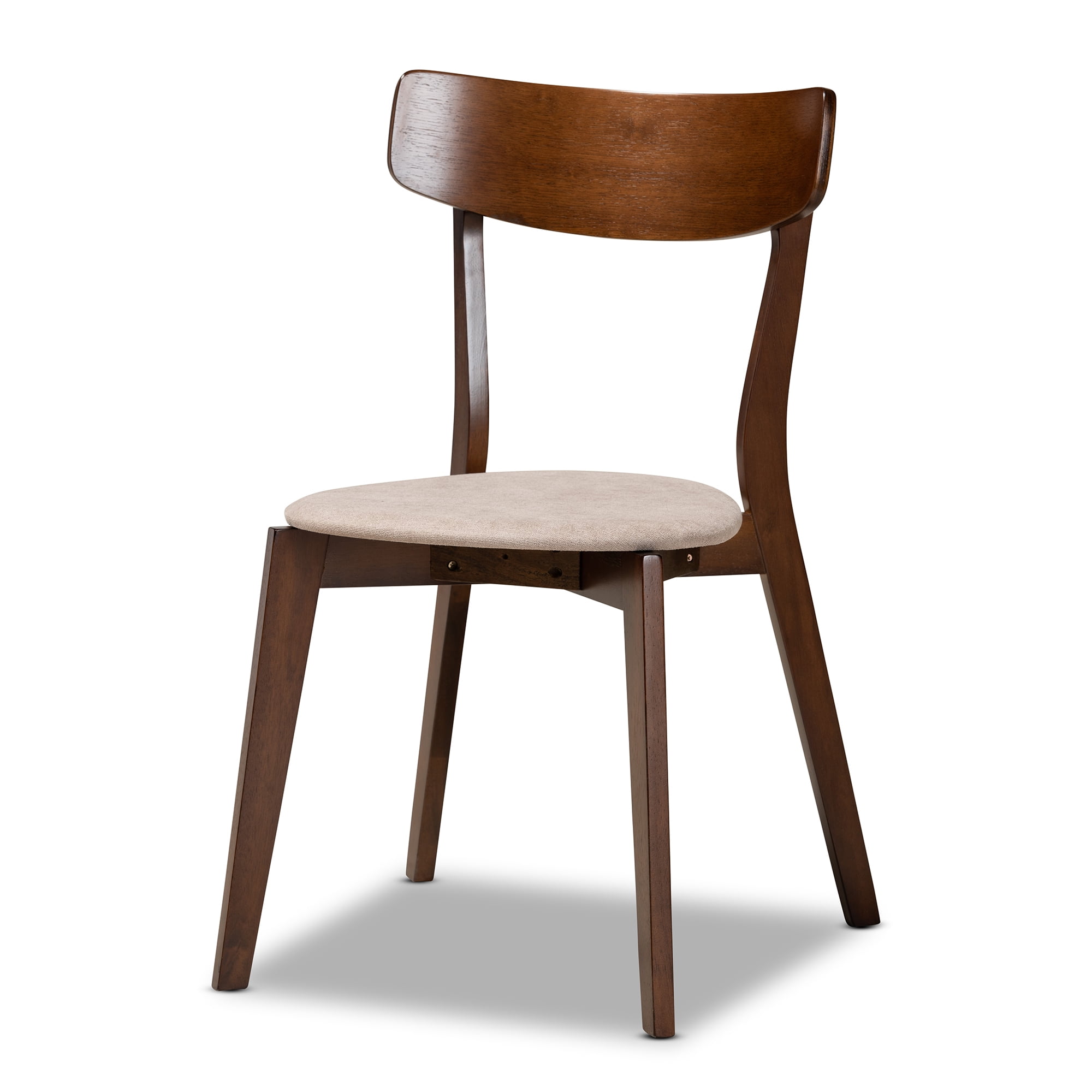 Baxton Studio Nori Mid-Century Dining Set, 5-Piece, Walnut