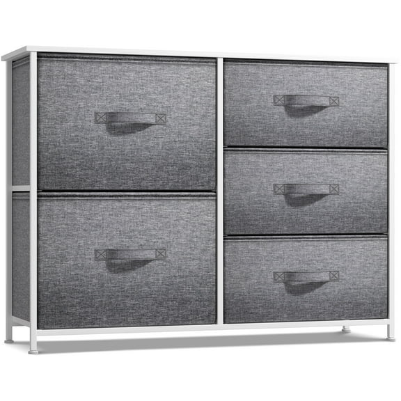 Sorbus Dresser w/ 5 Drawers - Furniture Storage Tower Unit for Home, Bedroom White