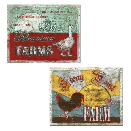Table Cheese (Vintage Farm to Table Country Organic Eggs, Free Range Poultry and Hand Crafted Cheese; Country Rustic; Two 14x11