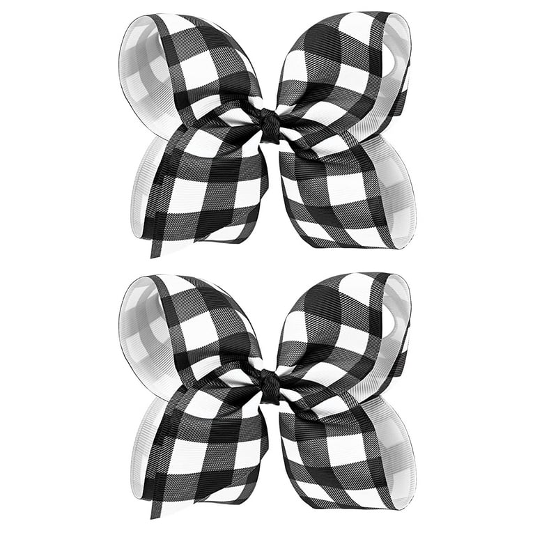 24” Black / White Plaid Package with Bow Spray - Cranberry