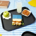 thumbnail image 4 of 8 Pack Black Plastic Serving Tray, Nonslip for Cafeteria, School Lunch, Fast Food, Restaurant (12 x 16 In, Black), 4 of 10