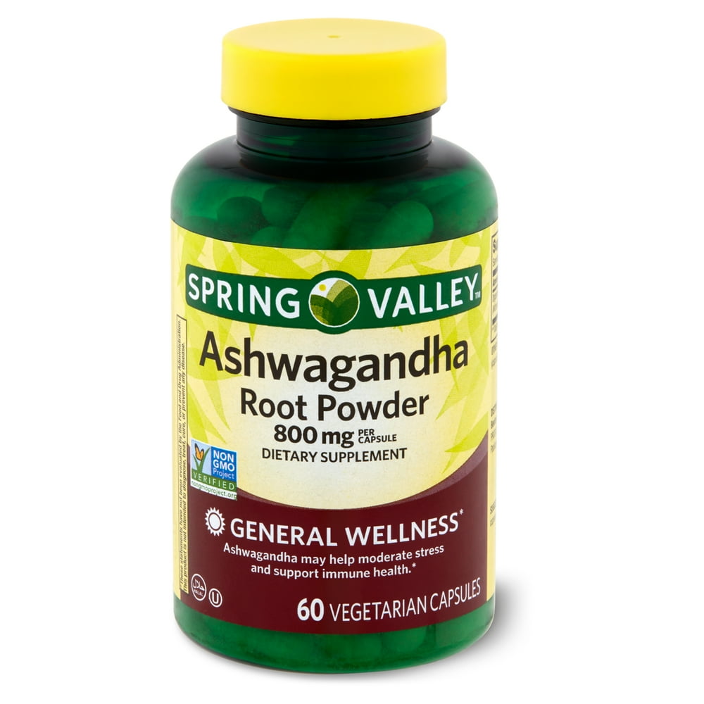 Spring Valley Ashwagandha Root Powder Vegetarian Capsules, 800 mg, 60