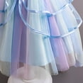thumbnail image 5 of FYDUU Girls Puffy Pageant Rainbow Tulle Princess Dresses Tiered Birthday Party Tutu Gown With Long Train Formal Performances Dresses 3-4 Years, 5 of 7