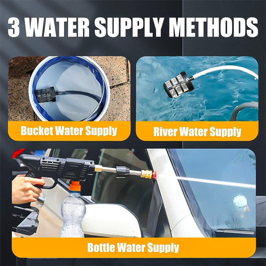 Portable Jet Power Washer, 2026 New Cordless Pressure Washer 2.0, 435PSI Handheld Water High Pressure Cleaner, 12000 mAh Battery Powered, with 6-in-1 Nozzle for Spray, Sweep, Foam (1*Battery)