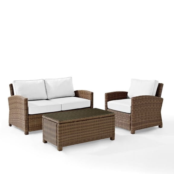 Crosley Furniture Bradenton 3 Piece Outdoor Conversation Set - Sunbrella