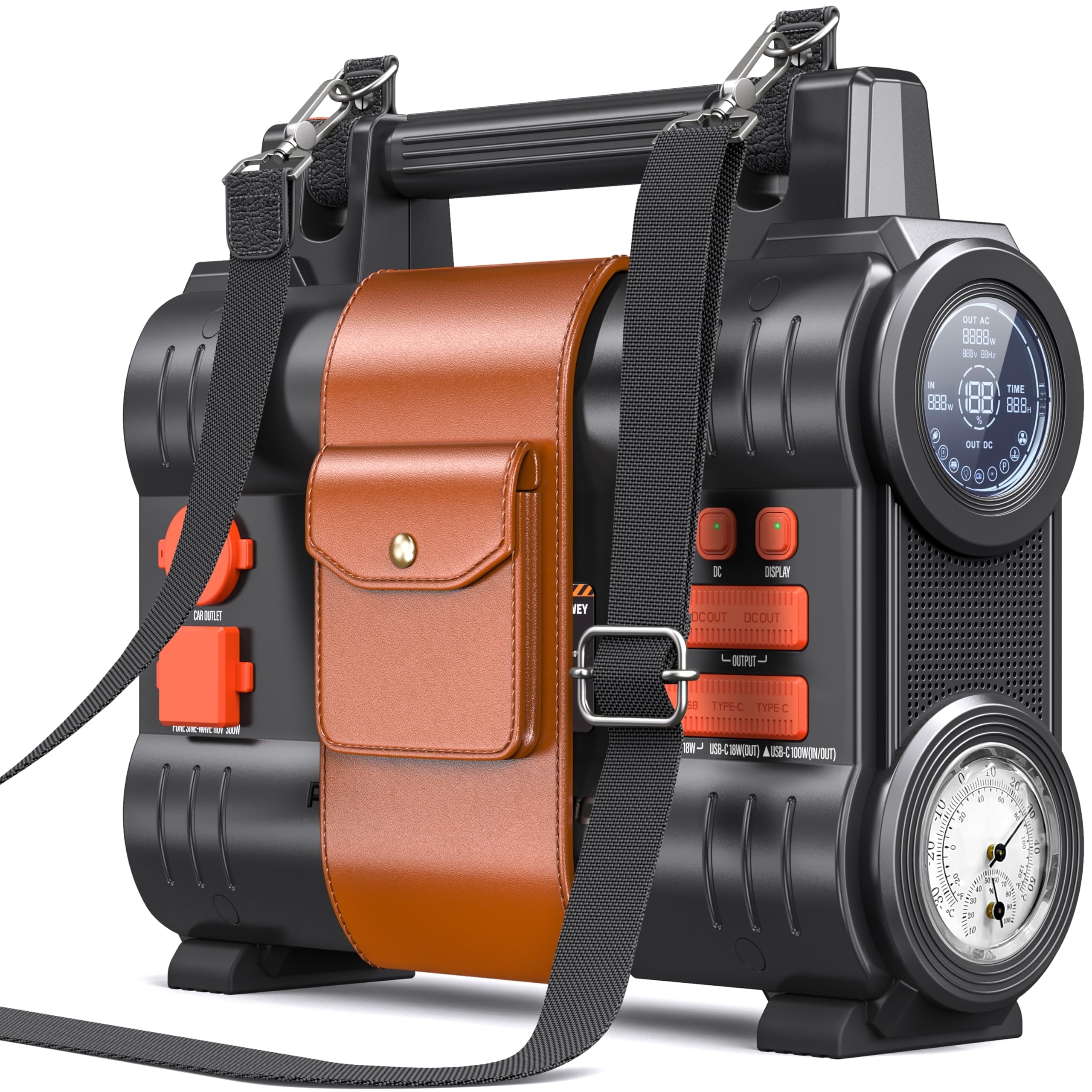 BROWEY 288Wh LiFePO4 Portable Power Station 300W (600W Peak) 100W USB-C PD & AC Outlet for Camping Home Emergency