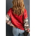 thumbnail image 2 of Women's Red YEEHAW COWGIRL Graphic Bleached Leopard Sleeve Sweatshirt | [ZhiHiMeRi] | (US 18-20)2XL, 2 of 6