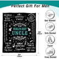 thumbnail image 5 of Flannel Uncle Throw Blanket, 60" x 50", Great Uncle Gifts from Nephew, Christmas Bday Present for Uncle, Soft Durable Skin Friendly Lightweight, 5 of 6