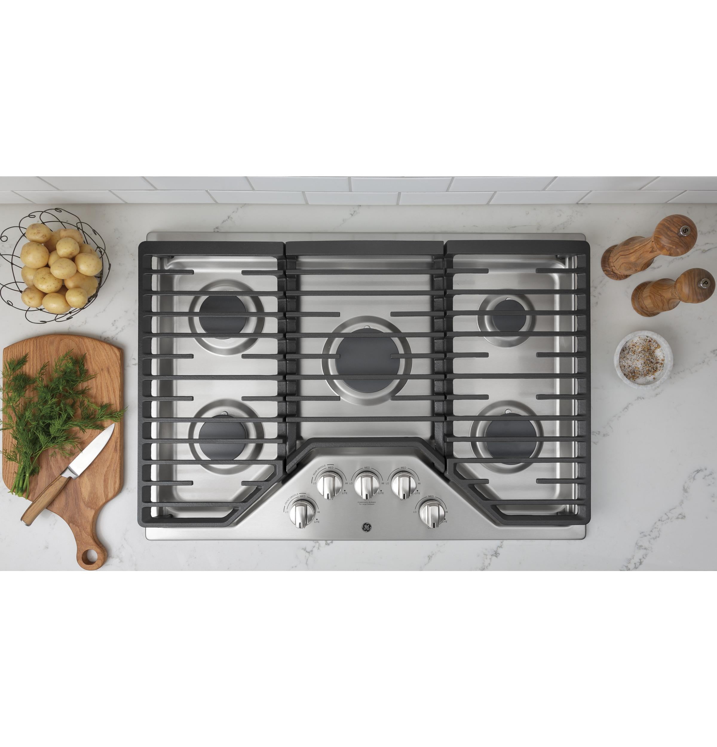 GE 30" Gas Cooktops in Stainless Steel with 5 Burners