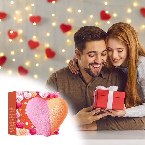 Bola de baño con forma de corazón para San Valentín, baño corporal profundo y limpio