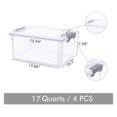 Citylife 17 QT Plastic Storage Bins with Latching Lids Stackable