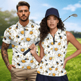 thumbnail image 2 of KUIFORTI Daisy Bee Matching Golf Shirts for Couple Quarter Zip Couple Golf Matching Outfits Breathable Fabric Mens Hawaiian Shirt Keep Cool in Hot Weather Machine Washable, 2 of 6