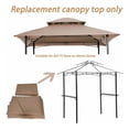 thumbnail image 4 of AuraLane 8' x 5' Grill Gazebo Replacement Canopy, Double Tiered Replacement Canopy Roof, Waterproof UV Protected Outdoor Gazebo Cover Replacement for Patio Grill Gazebo, 4 of 7