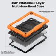 thumbnail image 3 of Funda para Samsung Galaxy Tab A9 Plus 11'' 2023 (SM-X210/X216/X218), Funda Protectora Resistente a Golpes con Protector de Pantalla, Soporte Giratorio de 360°, Correa para Mano/Hombro y Soporte para, 3 of 9