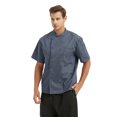 thumbnail image 4 of Toptie 2 Pack Unisex Short Sleeve Chef Coat Jacket, Dark Gray, 4 of 6