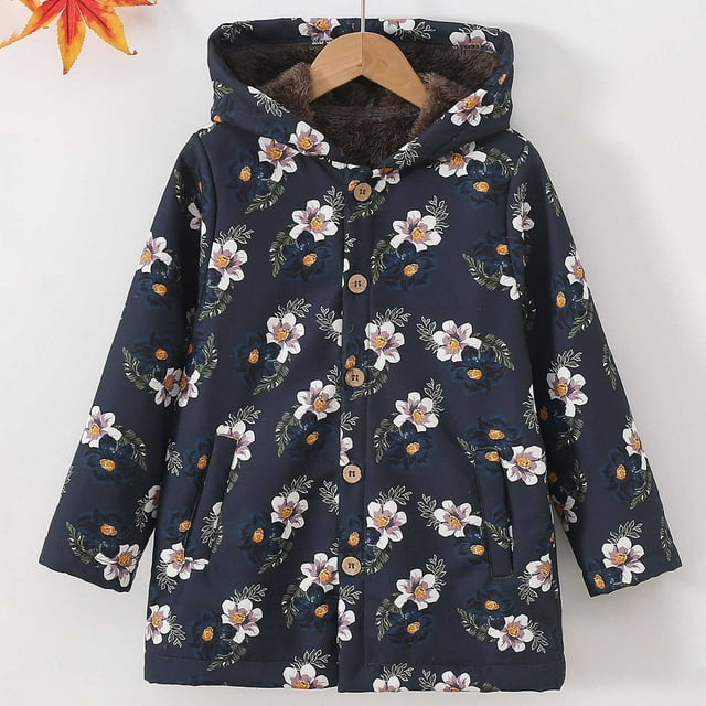 Kids Fleece Jacket Long Sleeve Jacket Hooded Zip Up Sweatshirt Girls Fall Jacket Girls Sweaters Size 3-4 Years