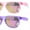 [2-Pack] Pink and Purple, variant on Girls Kid Size Rainbow Unicorn Badge Horn Rim Sunglasses Pink Peach Mirror