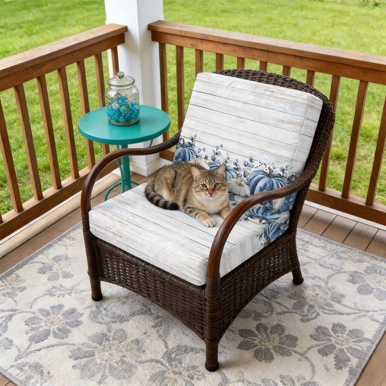 Autumn Thanksgiving Pumpkin Outdoor Seat Cushion Covers Set of 2 ...