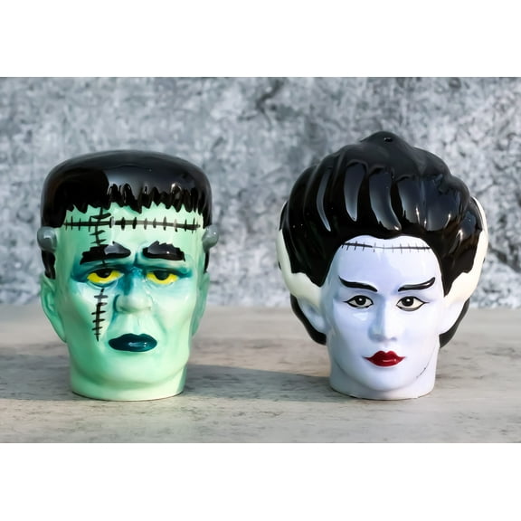 Ebros Frankenstein Zombie Bride And Groom Ceramic Salt And Pepper Shakers Set