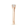 thumbnail image 5 of ANGARA Natural 3 Stone Diamond Trellis Engagement Ring in 14K Rose Gold for Women (Size-5.1mm| Color-I-J| Clarity-I1-I2) | April Birthstone, Anniversary, Jewelry Gift for Women | Natural Diamond Ring, 5 of 10