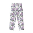 thumbnail image 2 of Vsdgher Violets Flowers Print Mens Pajama Pants Sleep & Lounge Pants, PJ Bottoms With elastic waistb and Pockets, 2 of 5