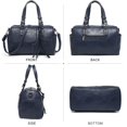 thumbnail image 2 of Bolso tipo barril Dasein para mujer, piel vegana suave, color azul marino, 2 of 5