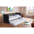 thumbnail image 1 of Cama Doble De Lino Gris Oxford No Incluye Colchones Modelo Gambino Makora Incluye 2 Colchones, 1 of 8