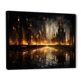thumbnail image 2 of Designart "New York Nighttime Urban Shade" City Buildings Floater Framed Wall Art Living Room, 2 of 5